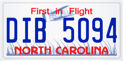 NC license plate DIB5094