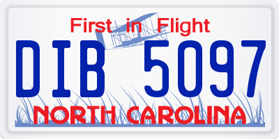 NC license plate DIB5097