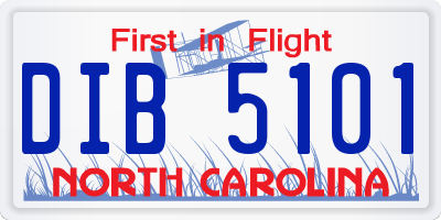 NC license plate DIB5101