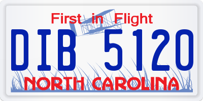 NC license plate DIB5120