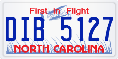 NC license plate DIB5127