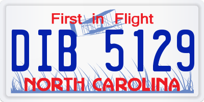 NC license plate DIB5129