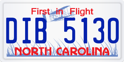 NC license plate DIB5130