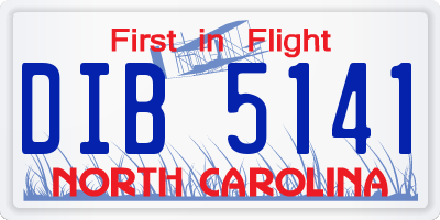 NC license plate DIB5141