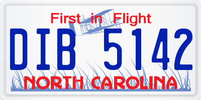 NC license plate DIB5142