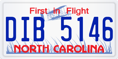 NC license plate DIB5146