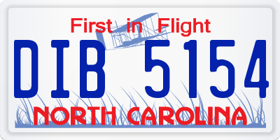 NC license plate DIB5154