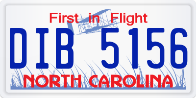 NC license plate DIB5156