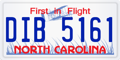 NC license plate DIB5161