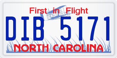 NC license plate DIB5171