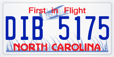 NC license plate DIB5175