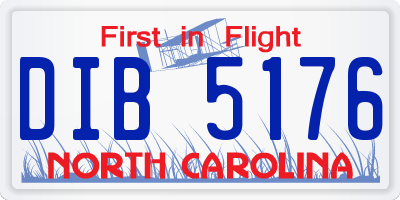NC license plate DIB5176