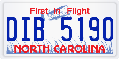 NC license plate DIB5190