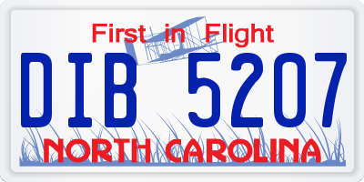NC license plate DIB5207