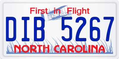 NC license plate DIB5267