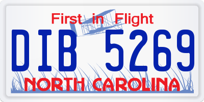 NC license plate DIB5269