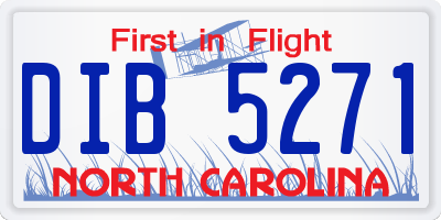 NC license plate DIB5271