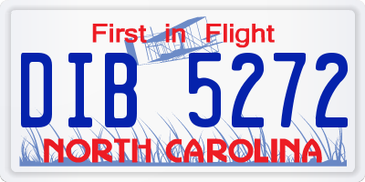 NC license plate DIB5272