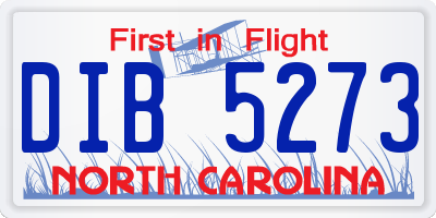 NC license plate DIB5273