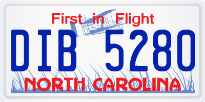NC license plate DIB5280