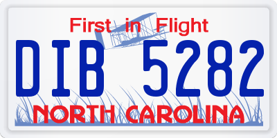 NC license plate DIB5282