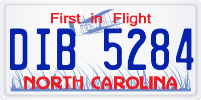 NC license plate DIB5284