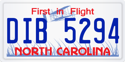NC license plate DIB5294