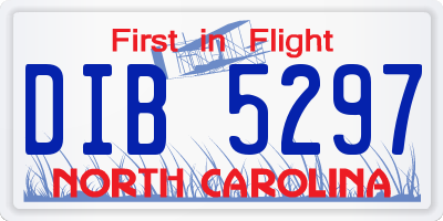 NC license plate DIB5297