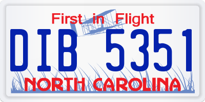 NC license plate DIB5351