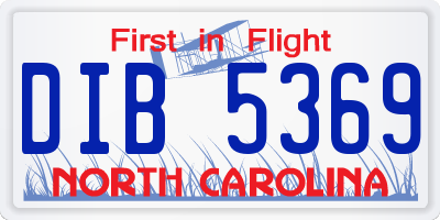 NC license plate DIB5369