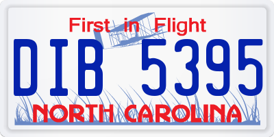 NC license plate DIB5395