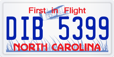 NC license plate DIB5399