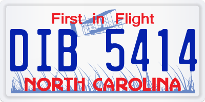 NC license plate DIB5414