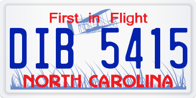 NC license plate DIB5415