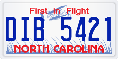 NC license plate DIB5421