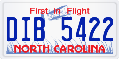 NC license plate DIB5422