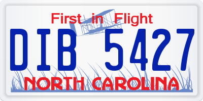 NC license plate DIB5427
