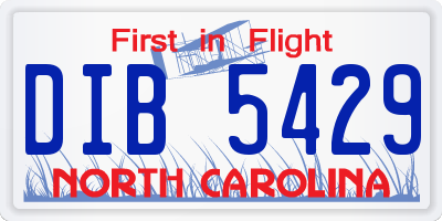 NC license plate DIB5429