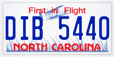 NC license plate DIB5440