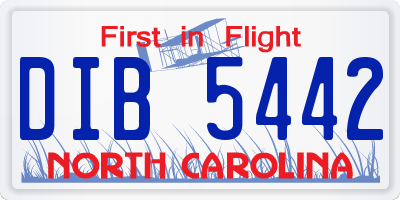 NC license plate DIB5442