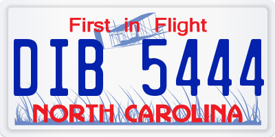 NC license plate DIB5444