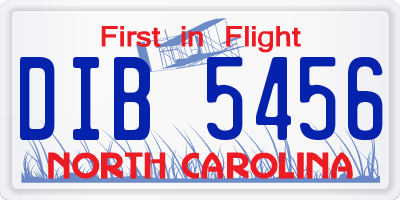 NC license plate DIB5456