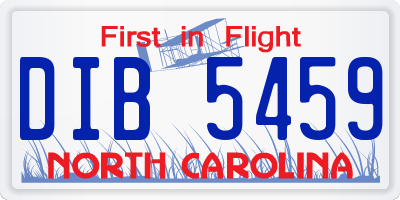 NC license plate DIB5459