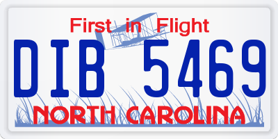 NC license plate DIB5469