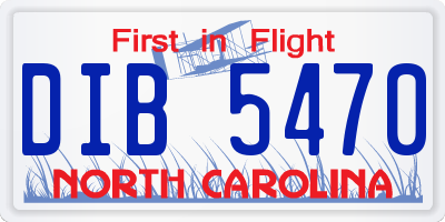 NC license plate DIB5470