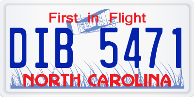 NC license plate DIB5471