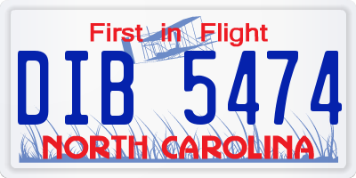 NC license plate DIB5474