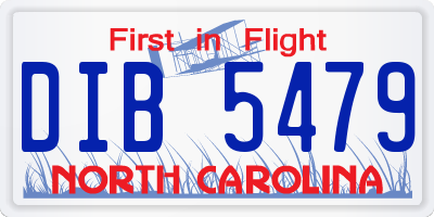NC license plate DIB5479