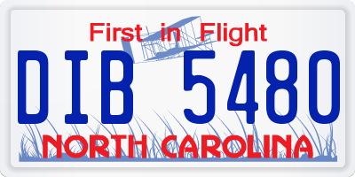 NC license plate DIB5480