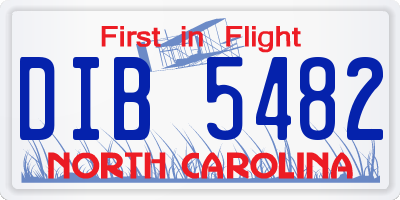 NC license plate DIB5482